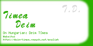 timea deim business card