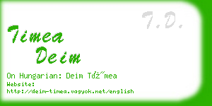 timea deim business card